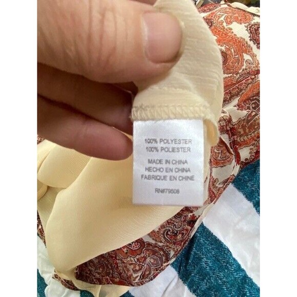 Violet + Claire Sz S Paisley Sleeveless Lightweight Sleeveless Blouse Layered - Picture 10 of 11